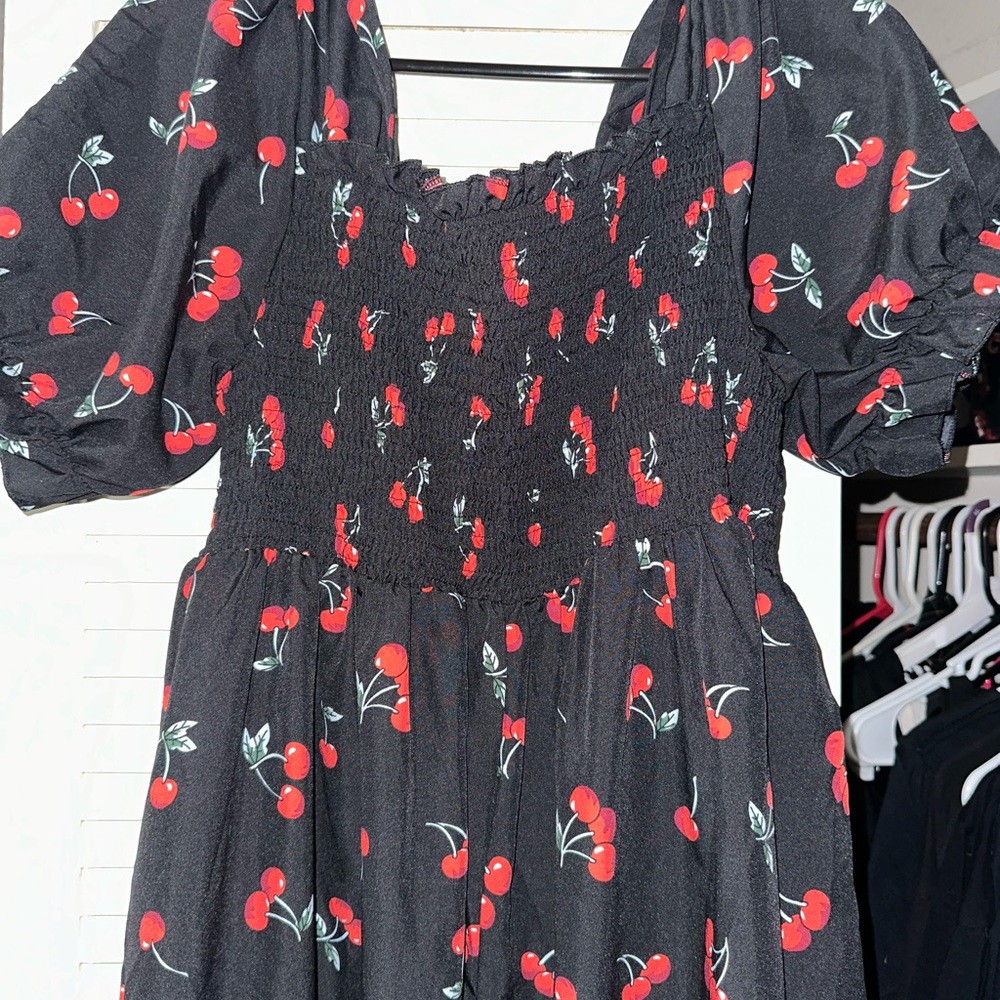 Cherry Print baby doll dress